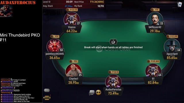 audaxferocius playing Poker - Live Casino Stream