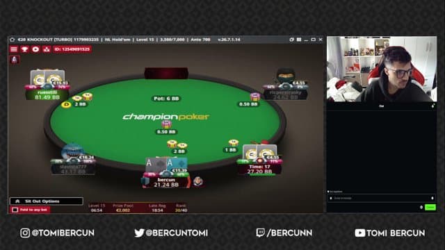 bercunn playing Poker - Live Casino Stream