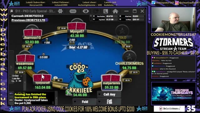 cookiemonster147147 playing Poker - Live Casino Stream