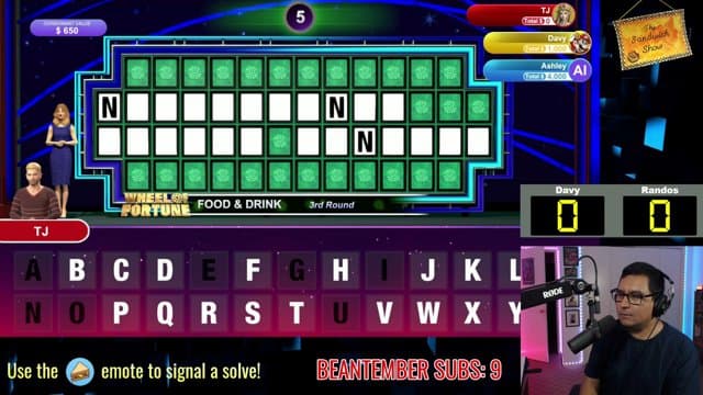 davyiseatingasandwich playing Wheel of Fortune - Live Casino Stream