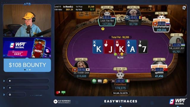 easywithaces playing Poker - Live Casino Stream