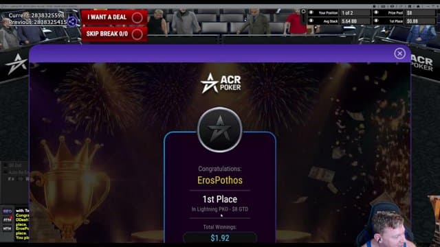 ErosPothos playing Poker - Live Casino Stream