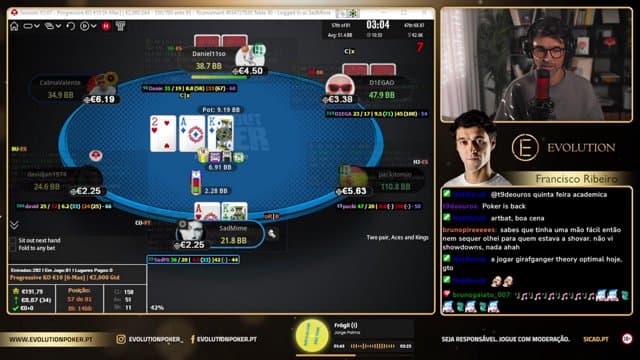 EvolutionPoker playing Poker - Live Casino Stream