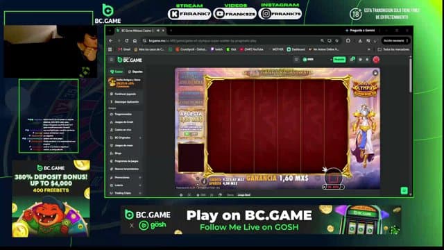Frrank7 playing Slots - Live Casino Stream