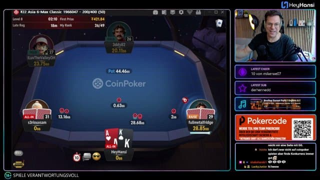 HeyHansi playing Poker - Live Casino Stream