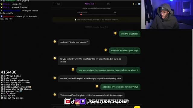 immaturecharlie playing Just Chatting - Live Casino Stream