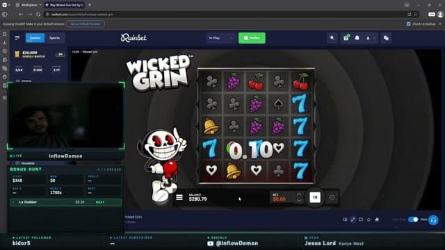 inflowdemon playing Slots - Live Casino Stream
