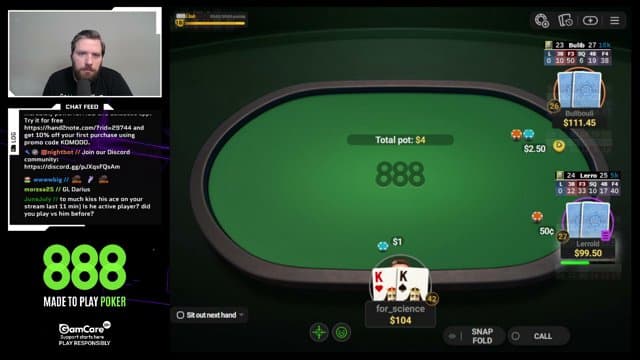 KomodoDragonJesus playing Poker - Live Casino Stream