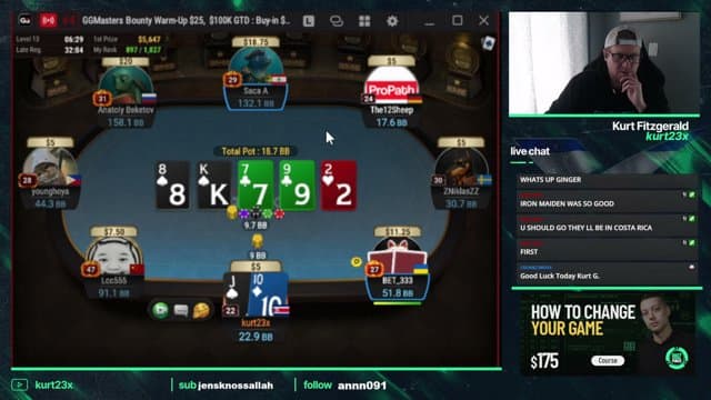 kurt23xx playing Poker - Live Casino Stream