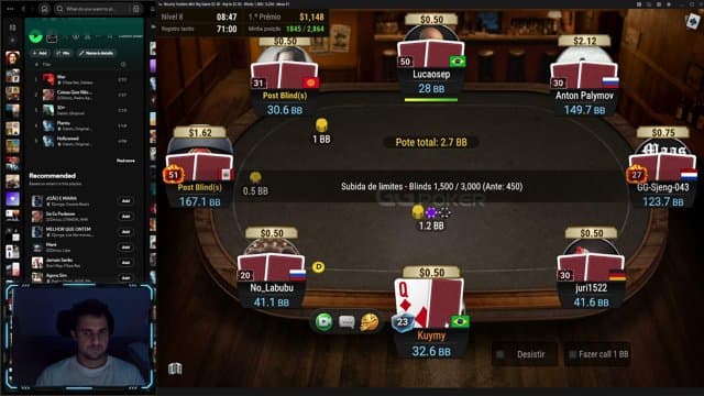 kuymy playing Poker - Live Casino Stream