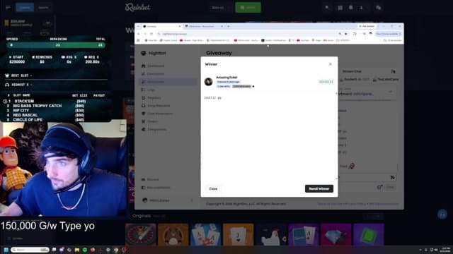 MitchJones playing Slots - Live Casino Stream
