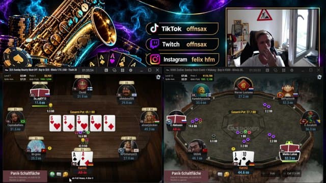 offnsax playing Poker - Live Casino Stream