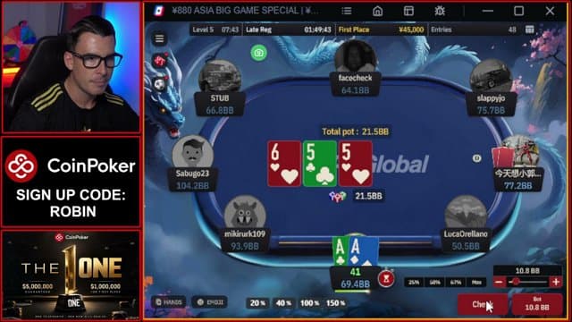RobinPoker playing Poker - Live Casino Stream