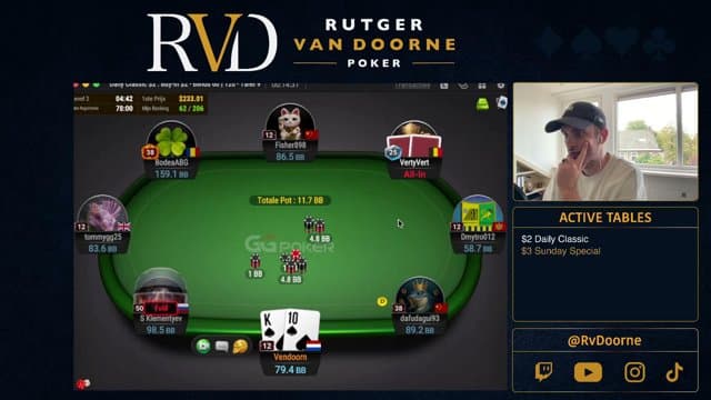 rvdoorne playing Poker Tournament - Live Casino Stream