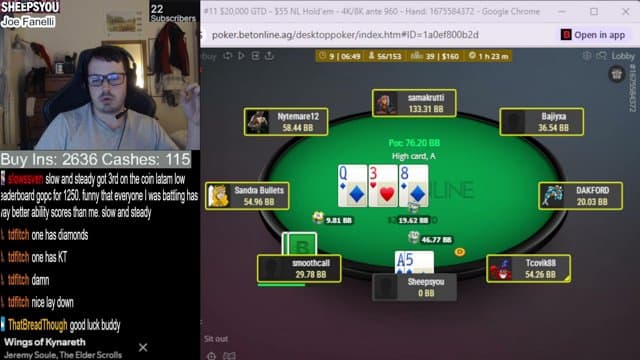 Sheepsyou playing Poker - Live Casino Stream