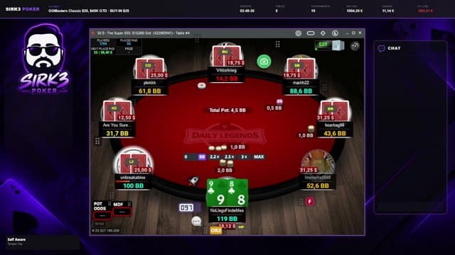 siirk3 playing Poker - Live Casino Stream