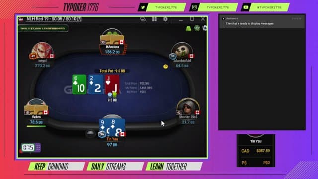 typoker1776 playing Poker - Live Casino Stream