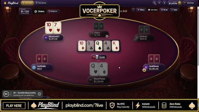 vocerpoker playing Poker - Live Casino Stream