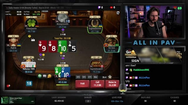 ALLinPav playing Poker - Live Casino Stream