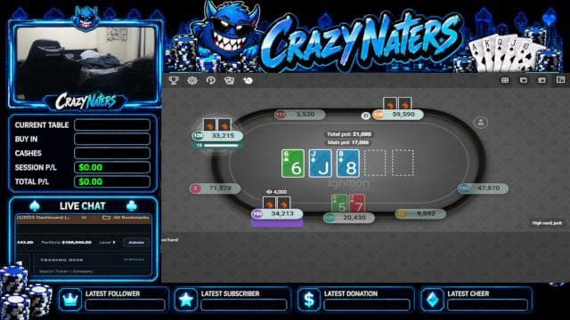 crazynaters playing Poker - Live Casino Stream