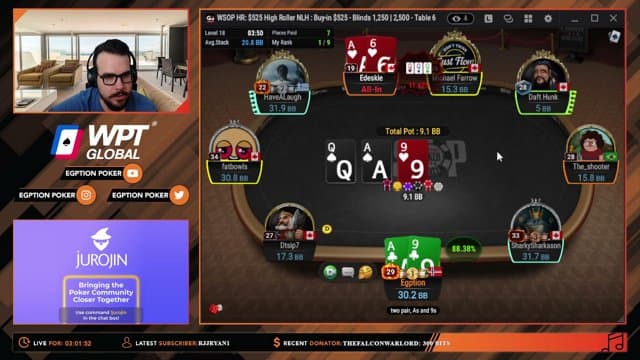 Egption playing Poker - Live Casino Stream