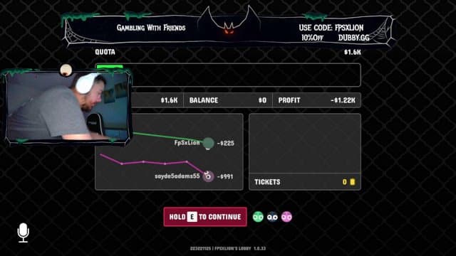 fpsxlion playing Gamble With Your Friends - Live Casino Stream