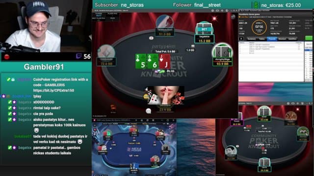 gambler91 playing Poker - Live Casino Stream
