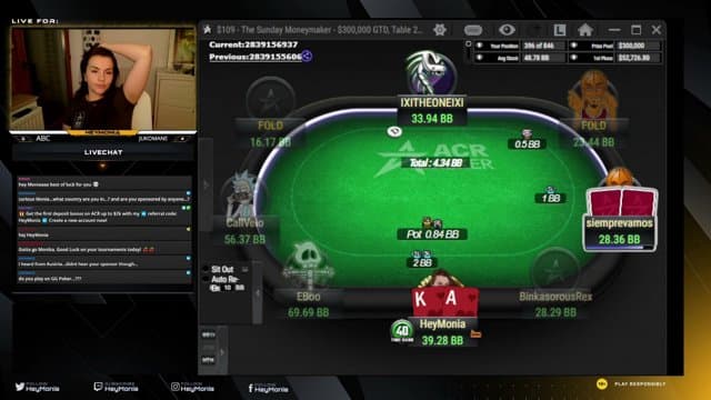 HeyMonia playing Poker - Live Casino Stream