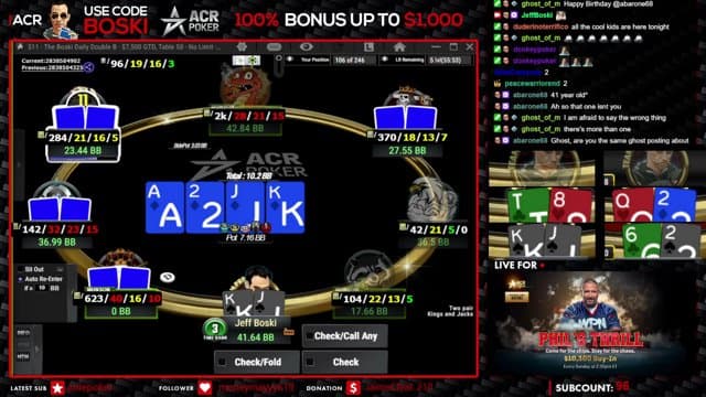 JeffBoski playing Poker - Live Casino Stream