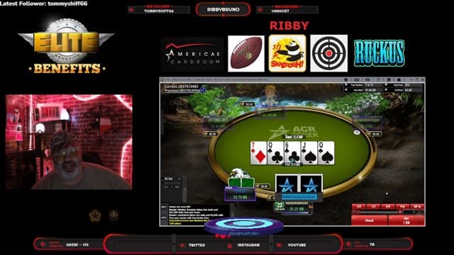 ribbybruno playing Poker - Live Casino Stream