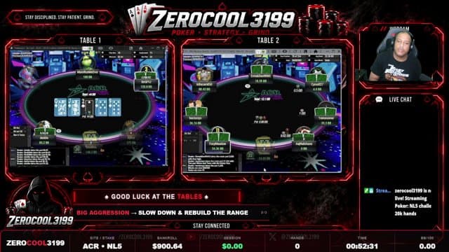 zerocool3199 playing Poker - Live Casino Stream