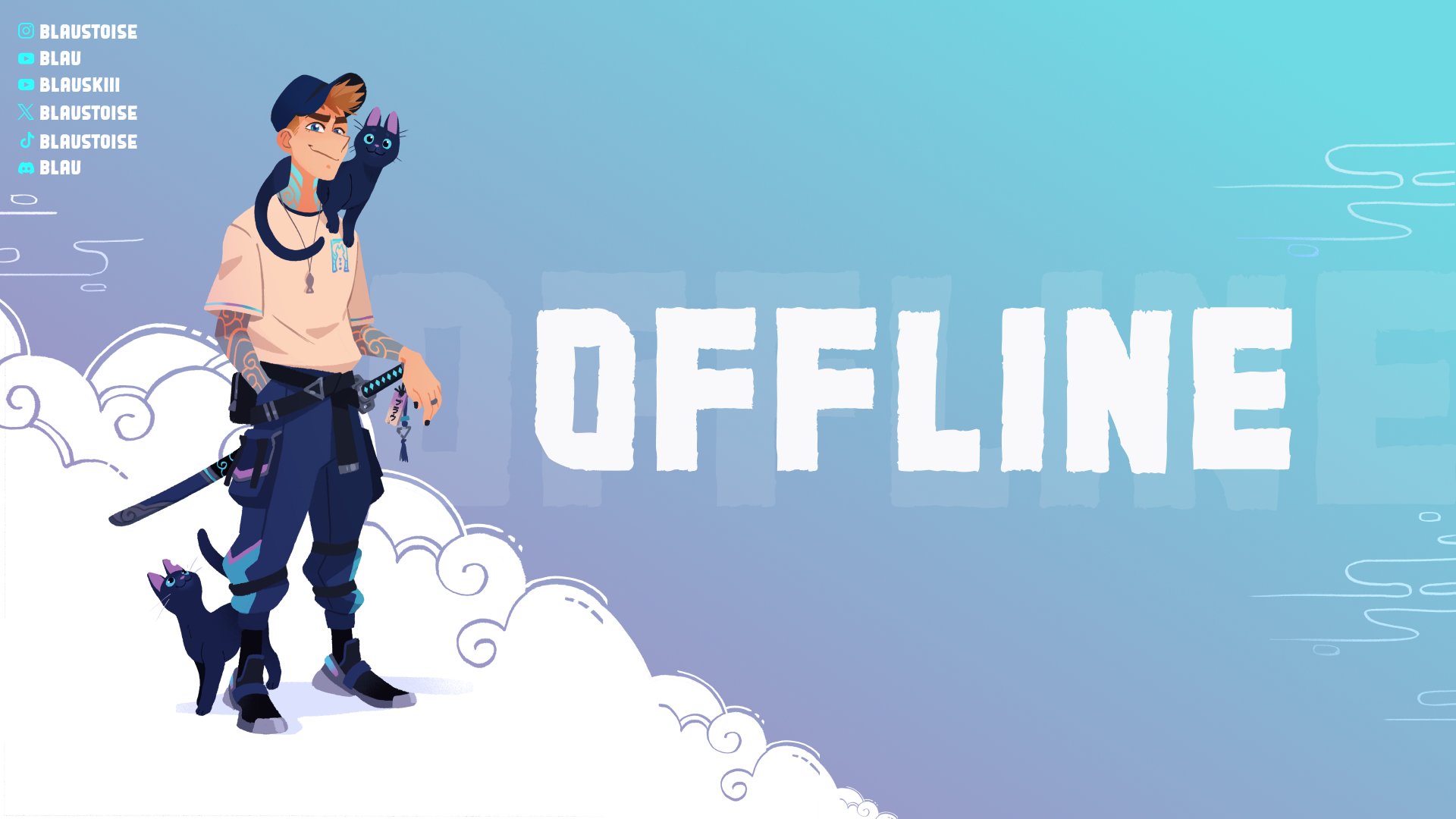 blau Offline Background