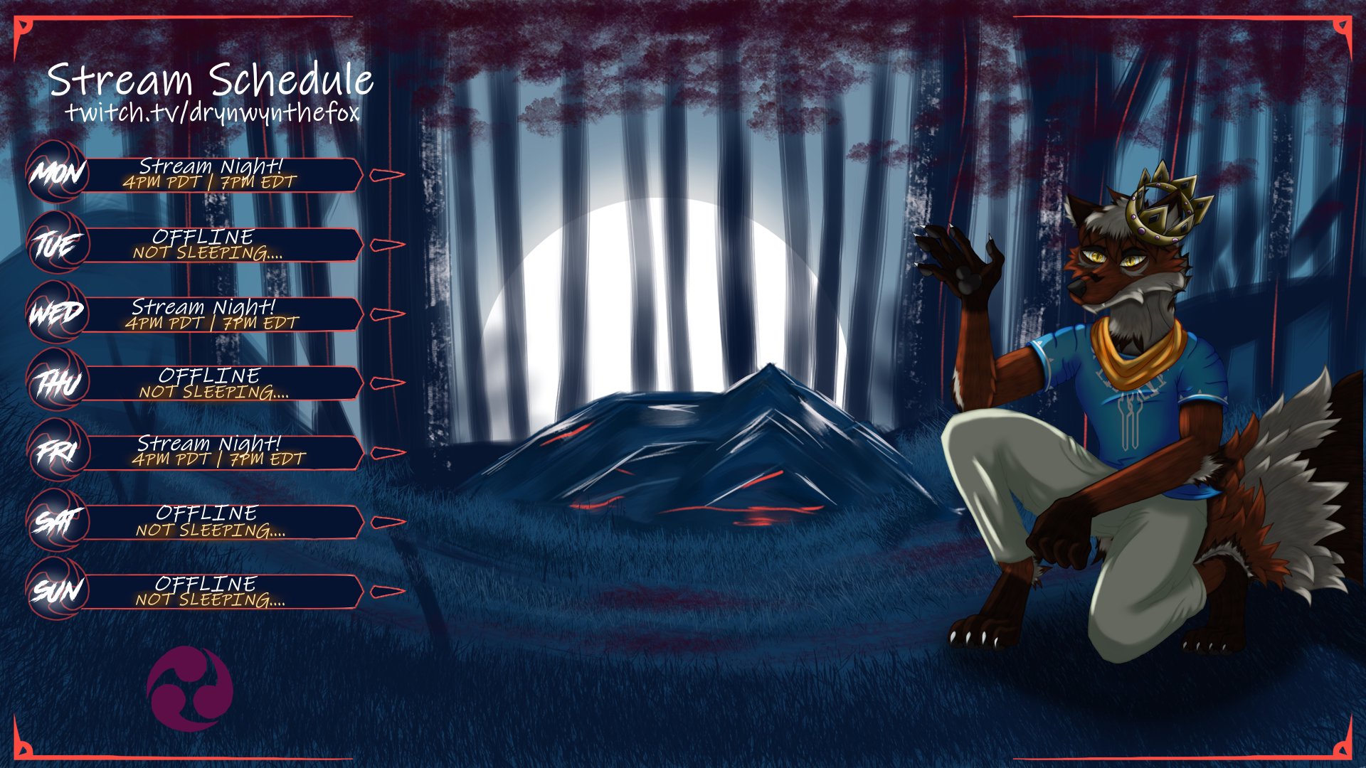 DrynwynTheFox Offline Background