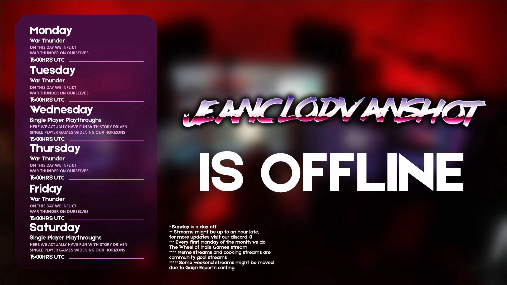 JeanClodVanShot Offline Background