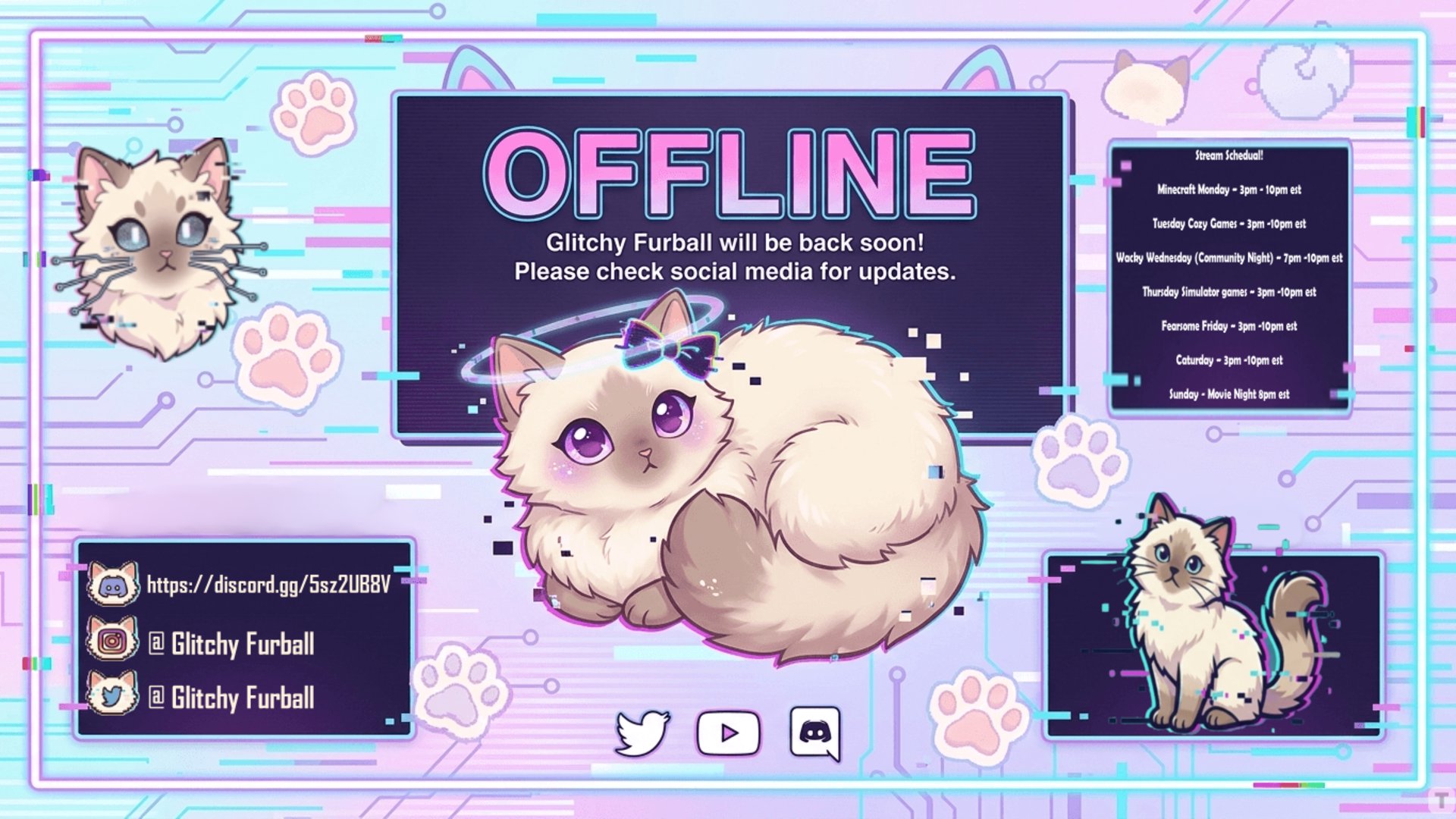 GlitchyFurball Offline Background