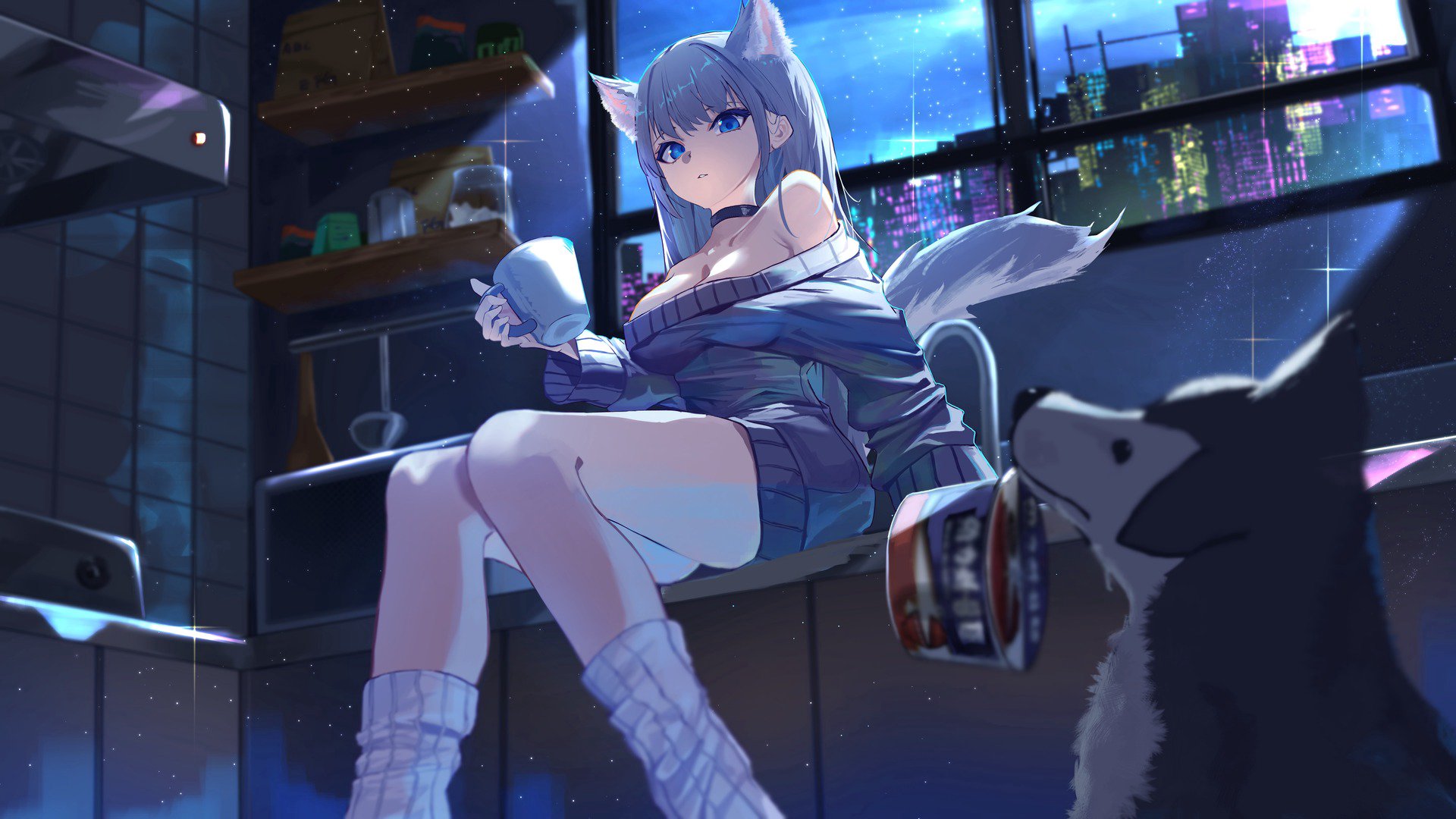 哈士奇月月 Offline Background