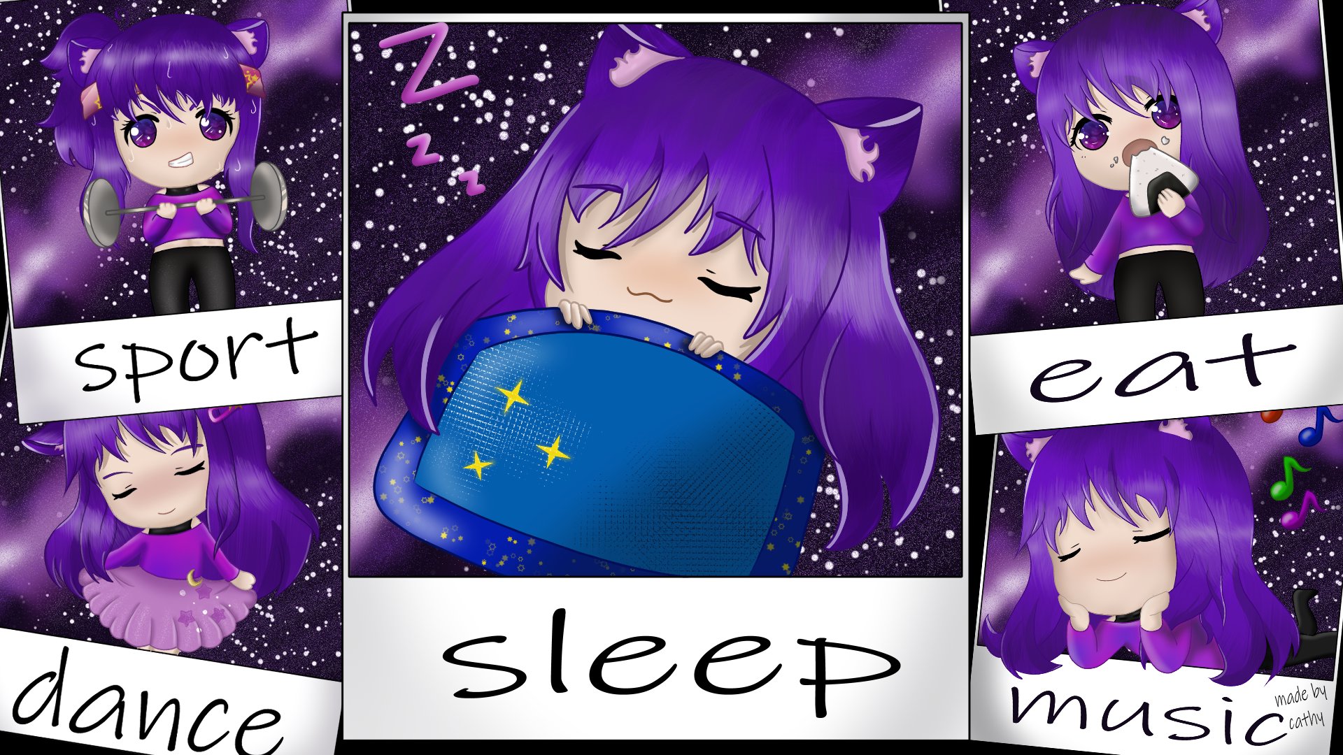 GalaxyMooncat Offline Background