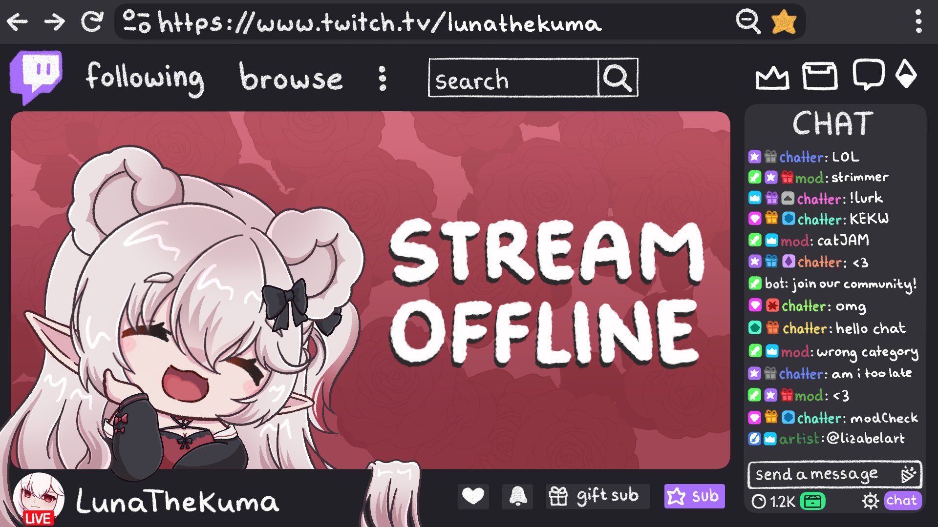 LunaTheKuma Offline Background